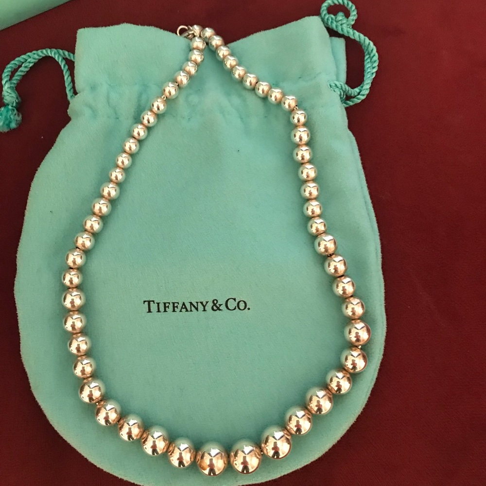 Authentic Tiffany & Co SS Graduated Ball Necklace